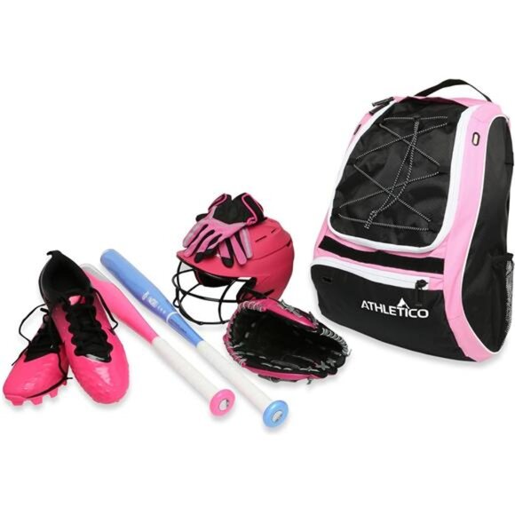 Softball Bat Bag - Backpack for Softball, Baseball, & T-Ball Equipment & Gear - Picture 4 of 7